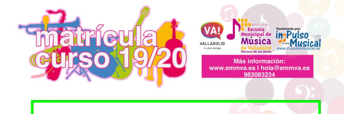 Escuela Mu00fasica cartel matri cula 1920 NuevasAdmisiones